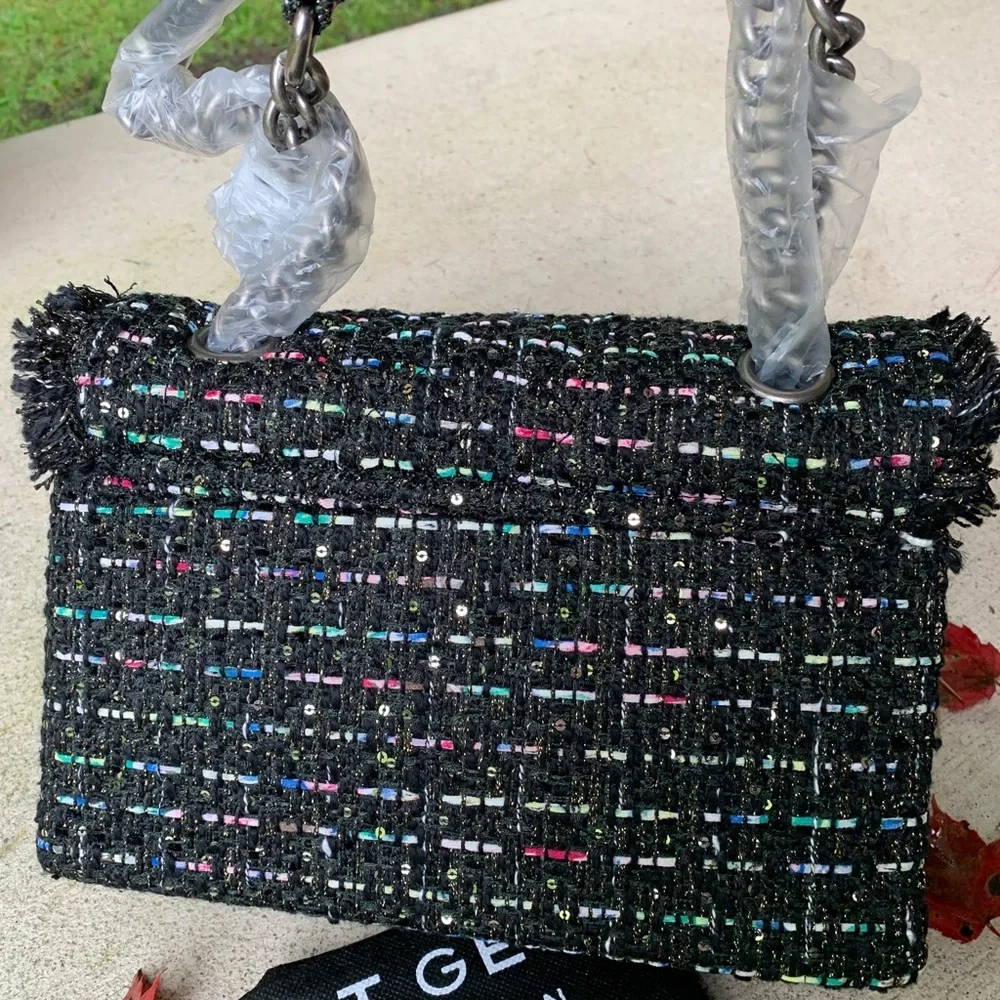 Authentic KURT GEIGER LONDON Tweed LG Crosb/Shoulder bag - Picture 9 of 15